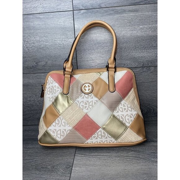 Giani Bernini Handbag Genuine Leather Shoulder Bag Double Handle Purse - Picture 1 of 9